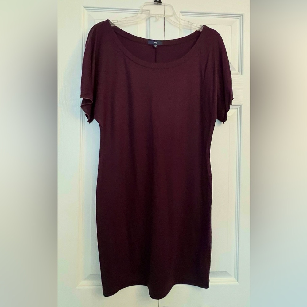 GAP T-Shirt Dress in Eggplant Purple